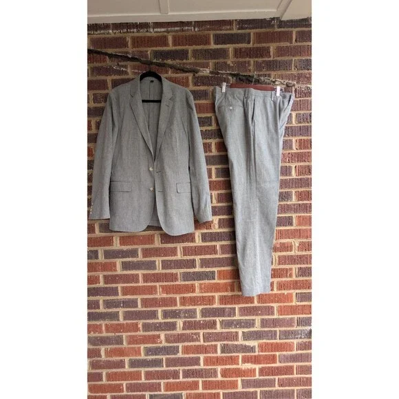 J.Crew Somelos Ludlow Slim Cotton Unstructured Men’s Suit -Grey-Size 40L (33x34)